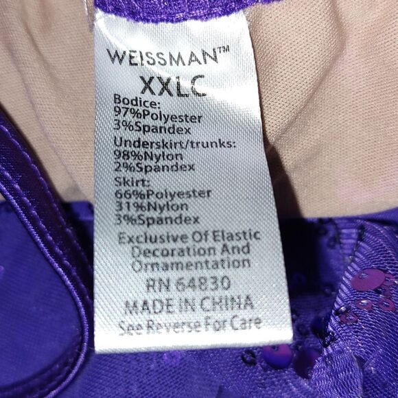 Childrens Weissman ruffle sequin purple halloween dance costume Sz XXL (20) - Picture 5 of 5